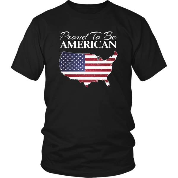 Proud To Be American USA Shaped Flag Unisex T-Shirt, Cotton Tee