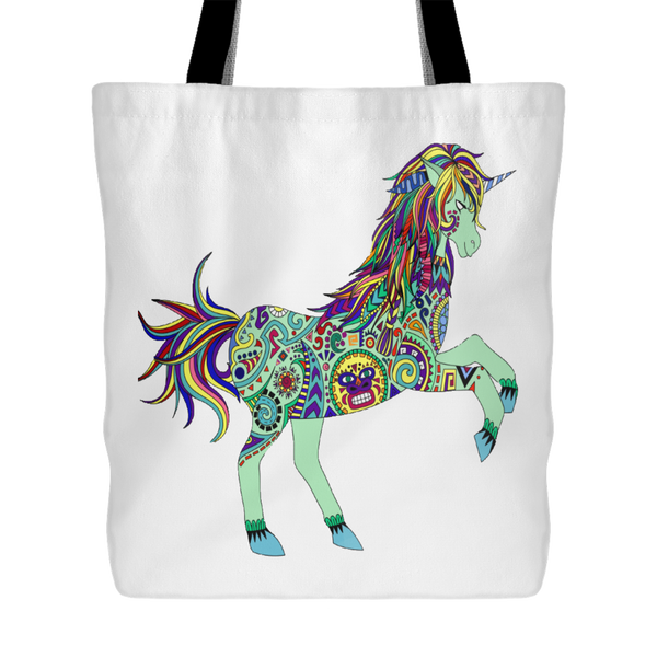 Boho Unicorn Tote Bag, Shopping Bag, Beach Bag 18 x 18 - 3 Colors - Mind Body Spirit