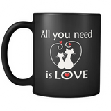 All You Need Is Love 11 oz Mug - Black - Mind Body Spirit