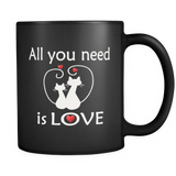 All You Need Is Love 11 oz Mug - Black - Mind Body Spirit