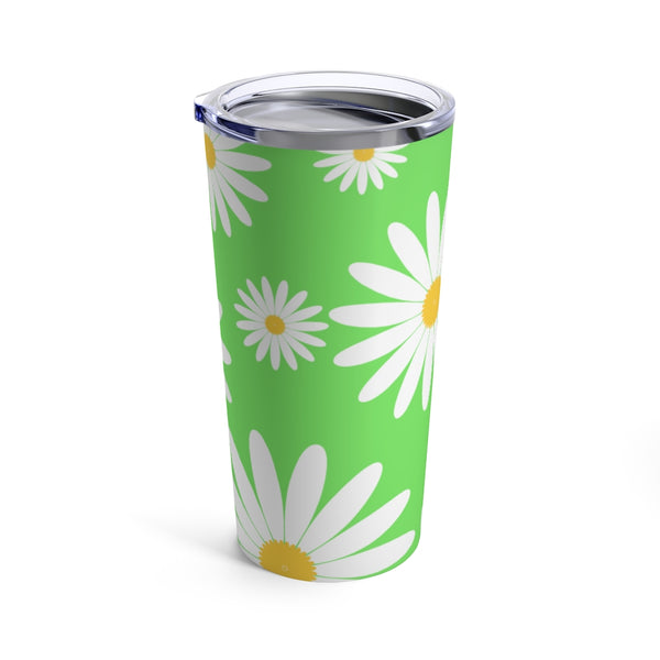 Fresh Daisies On Green Stainless Steel 20 oz. Vacuum Insulated Tumbler, Tight Sealed Clear Lid, Travel Sized