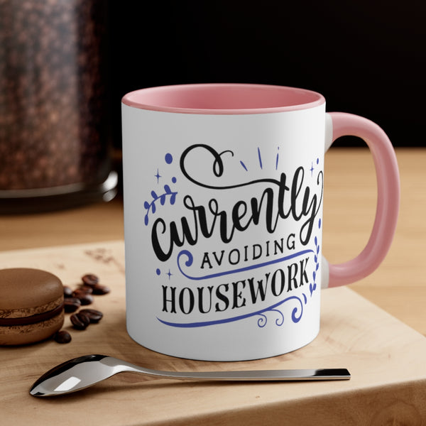 Currently Avoiding Housework Ceramic Coffee Mugs With Color Glazed Interior In 5 Colors