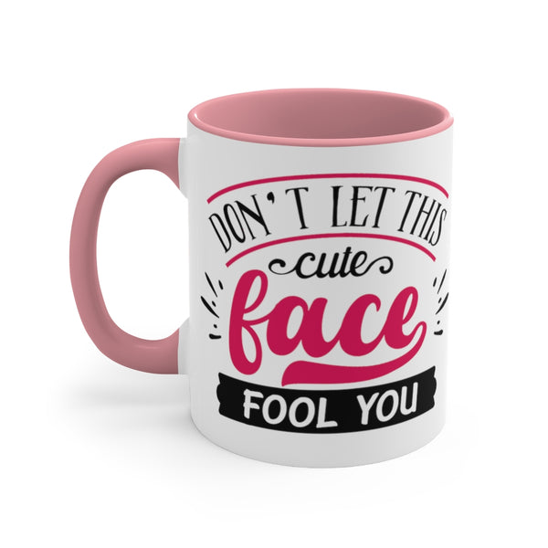 Don't Let This Cute Face Fool You Ceramic Coffee Mugs With Color Glazed Interior In 5 Colors