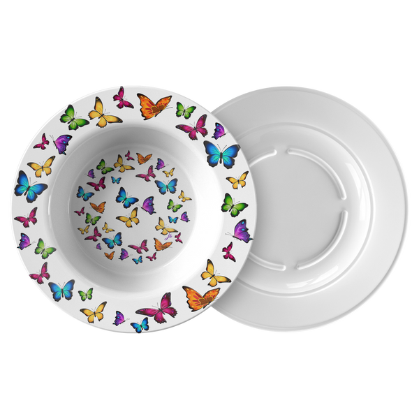 Butterfly Circle Designer Bowl 8.5 Inches Microwave, Dishwasher Safe - Mind Body Spirit