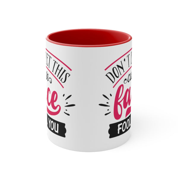 Don't Let This Cute Face Fool You Ceramic Coffee Mugs With Color Glazed Interior In 5 Colors