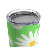 Fresh Daisies On Green Stainless Steel 20 oz. Vacuum Insulated Tumbler, Tight Sealed Clear Lid, Travel Sized