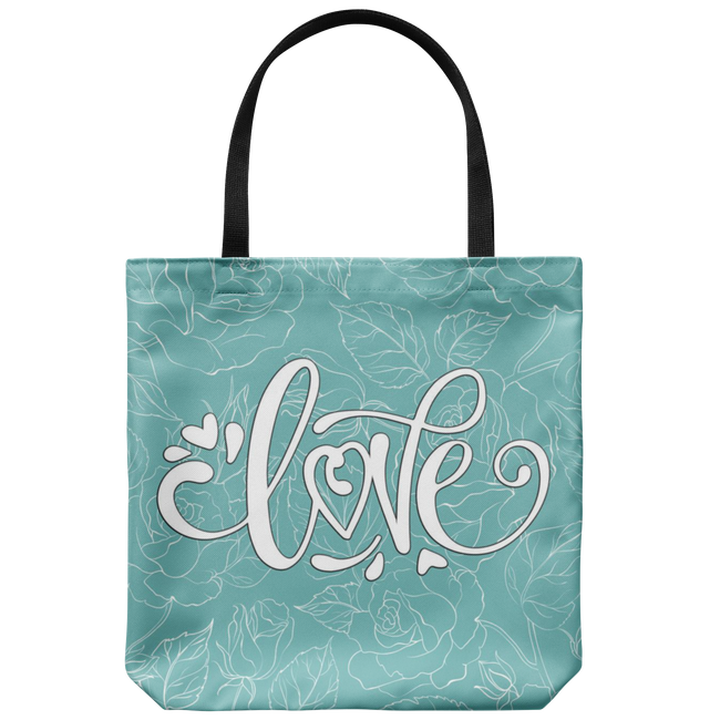 Love and Roses Custom Design Tote Bag 18 x 18, 4 Colors - Mind Body Spirit