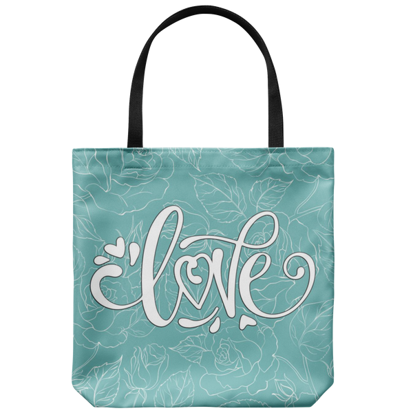 Love and Roses Custom Design Tote Bag 18 x 18, 4 Colors - Mind Body Spirit