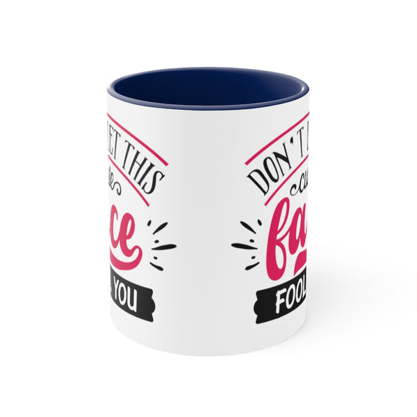 Don't Let This Cute Face Fool You Ceramic Coffee Mugs With Color Glazed Interior In 5 Colors