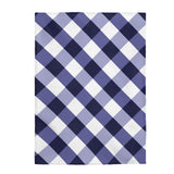 Blueberry Check Plaid Velveteen Plush Blanket Custom Blanket, Plush Throw Blanket for Home, Office, Dorm, Super Soft 3 Sizes,