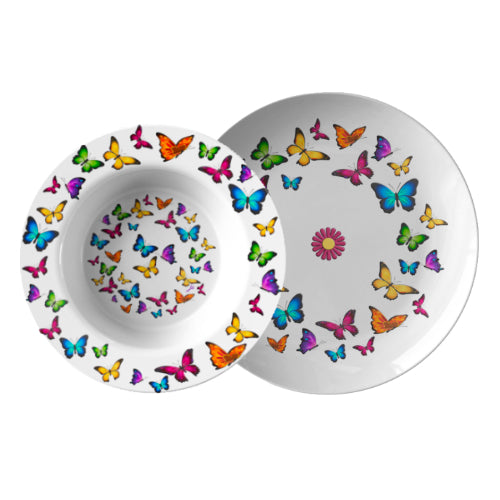 Butterfly Circle Designer Bowl 8.5 Inches Microwave, Dishwasher Safe - Mind Body Spirit