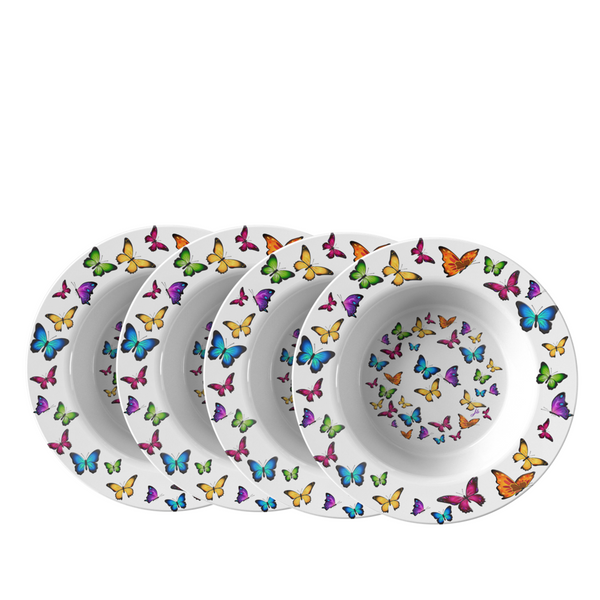 Butterfly Circle Designer Bowl 8.5 Inches Microwave, Dishwasher Safe - Mind Body Spirit