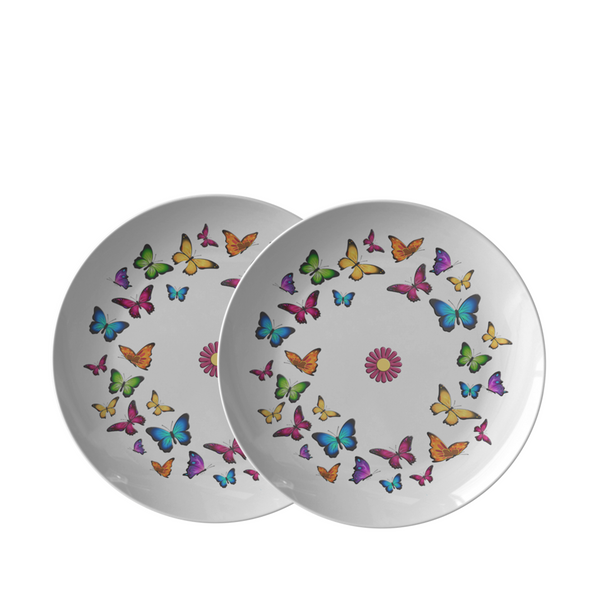 Butterfly Circle Dinner Plate 10 Inch Microwave and Dishwasher Safe - Mind Body Spirit