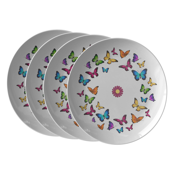 Butterfly Circle Dinner Plate 10 Inch Microwave and Dishwasher Safe - Mind Body Spirit
