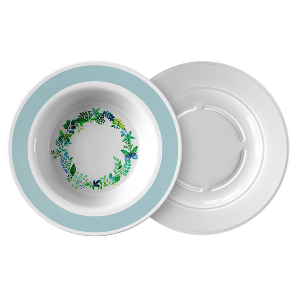 Butterfly Wreath Watercolor Designer Bowl 8.5 inch - Mind Body Spirit