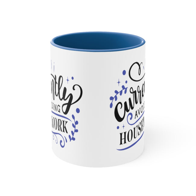 Currently Avoiding Housework Ceramic Coffee Mugs With Color Glazed Interior In 5 Colors