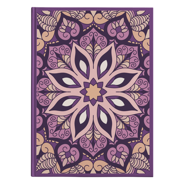 Gorgeous "Grace" Mandala Flower Hardcover Lined Journal in 2 Sizes - Mind Body Spirit