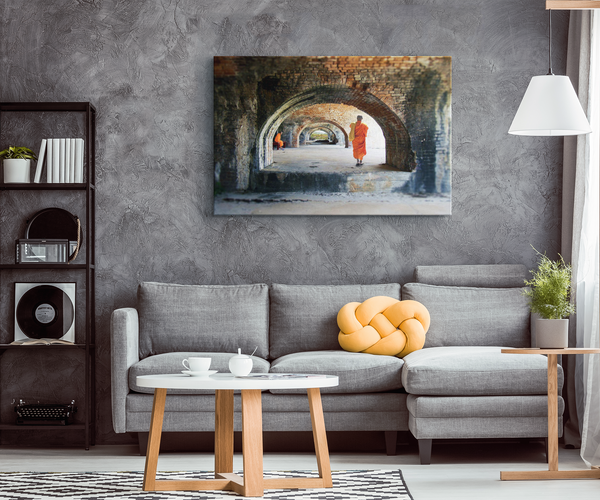 Ancient Arches with Monks Canvas Wall Art in 5 Sizes - Mind Body Spirit