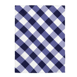 Blueberry Check Plaid Velveteen Plush Blanket Custom Blanket, Plush Throw Blanket for Home, Office, Dorm, Super Soft 3 Sizes,