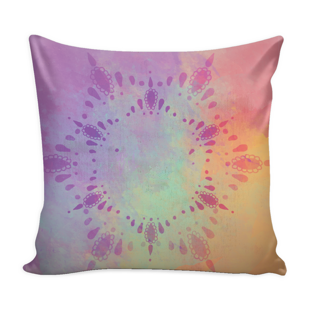 Vintage Color Wash Art Print Pillow Cover 16 x 16