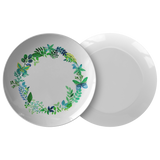Butterfly Wreath Watercolor Designer Dinner Plate 10 Inches - Microwave, Dishwasher Safe - Mind Body Spirit
