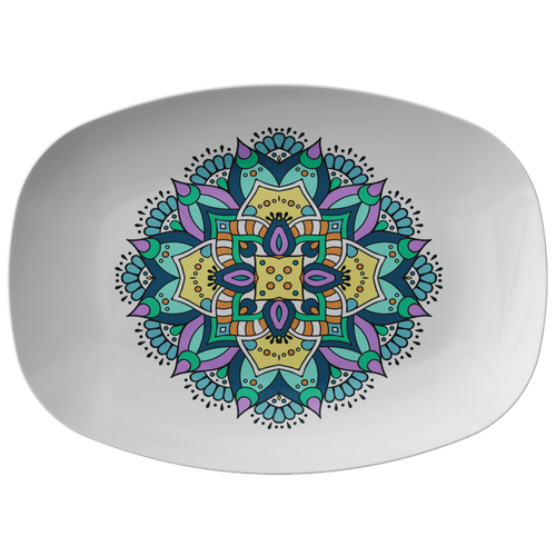 Lovely Della Mandala Designer Platter - Microwave Dishwasher Safe - Mind Body Spirit