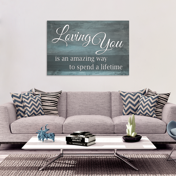 Loving You Wood Look Canvas Wall Art in Multiple Sizes - Mind Body Spirit