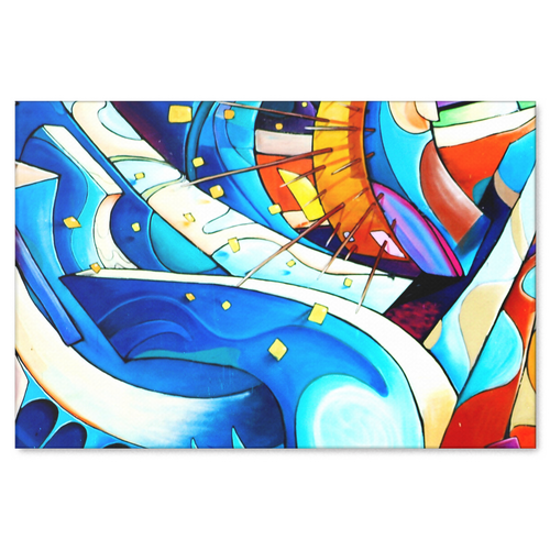 Flowing Colors Abstract Urban Art Design Canvas Wall Art - 4 Sizes - Mind Body Spirit