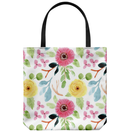 'Hesper' Mandala Floral Custom Design Tote Bag 18 x 18
