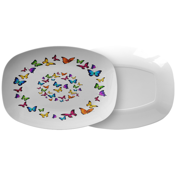 Butterfly Circle Designer Serving Platter Microwave and Dishwasher Safe - Mind Body Spirit