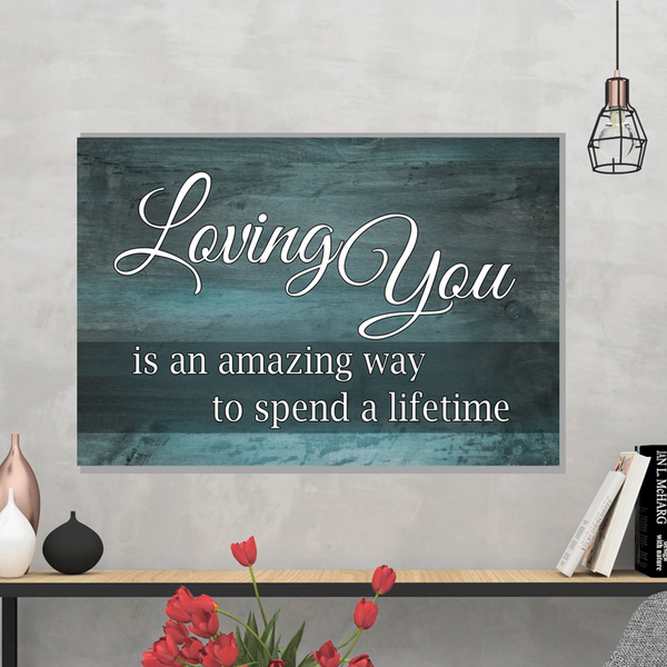 Loving You Wood Look Canvas Wall Art in Multiple Sizes - Mind Body Spirit