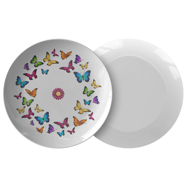 Butterfly Circle Dinner Plate 10 Inch Microwave and Dishwasher Safe - Mind Body Spirit