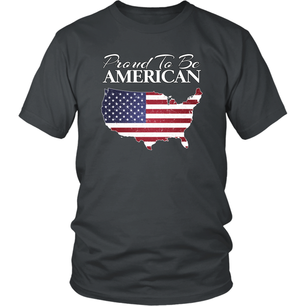 Proud To Be American USA Shaped Flag Unisex T-Shirt, Cotton Tee