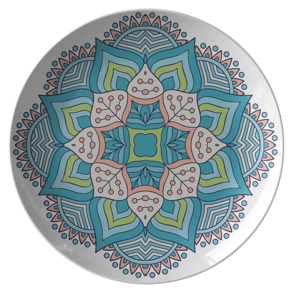 Adele Mandala Designer Plate 10 Inch - Microwave, Dishwasher Safe - Mind Body Spirit