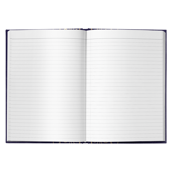 Midnight Blue Gold Mandala Designer Hardcover Journal in 2 Sizes - Mind Body Spirit