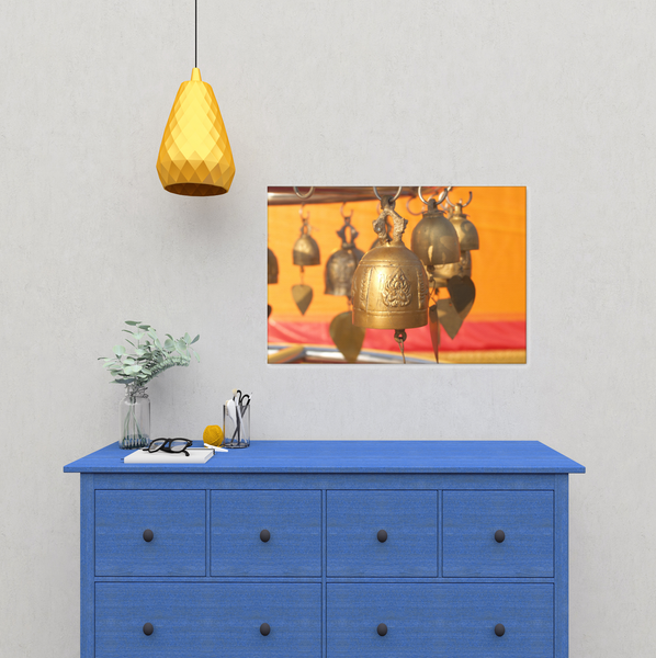 Tibetan Buddhist Bells Canvas Wall Art Decor in 4 Sizes - Mind Body Spirit