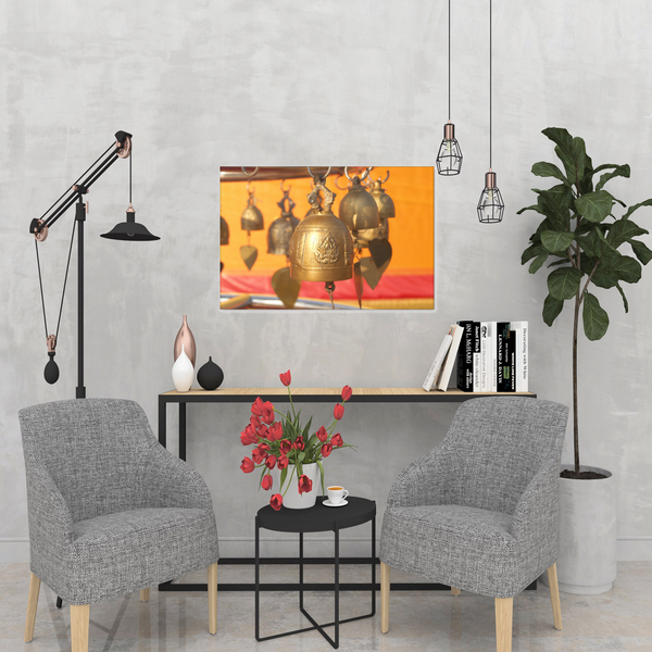 Tibetan Buddhist Bells Canvas Wall Art Decor in 4 Sizes - Mind Body Spirit