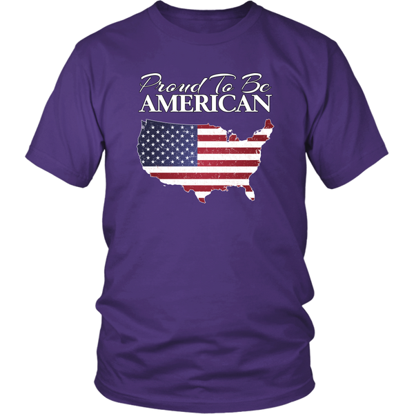 Proud To Be American USA Shaped Flag Unisex T-Shirt, Cotton Tee
