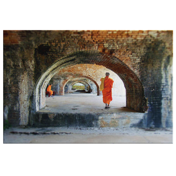 Ancient Arches with Monks Canvas Wall Art in 5 Sizes - Mind Body Spirit
