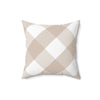 Gingham Sand And White Check Spun Polyester Square Pillow in 4 Sizes, Home Decor, Throw Pillow