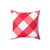 Gingham Red And White Check Spun Polyester Square Pillow in 4 Sizes, Home Decor, Throw Pillow