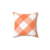 Gingham Tangerine And White Check Spun Polyester Square Pillow in 4 Sizes, Home Decor, Throw Pillow