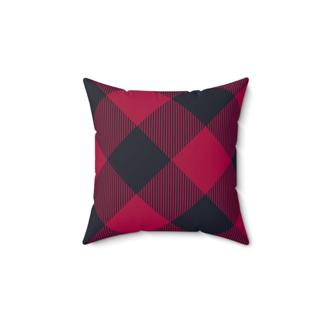 Buffalo Check Red And Black Spun Polyester Square Pillow in 4 Sizes, Home Decor, Throw Pillow