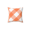 Gingham Tangerine And White Check Spun Polyester Square Pillow in 4 Sizes, Home Decor, Throw Pillow