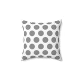 Gray White Polka Dot Reverse Pattern Spun Polyester Square Pillow in 4 Sizes, Home Decor, Throw Pillow
