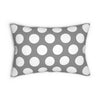 Gray And White Polka Dot Reverse Spun Polyester Lumbar Pillow 20 x 14, Home Decor, Throw Pillow