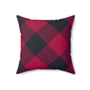 Buffalo Check Red And Black Spun Polyester Square Pillow in 4 Sizes, Home Decor, Throw Pillow