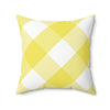 Gingham Yellow And White Check Spun Polyester Square Pillow in 4 Sizes, Home Decor, Throw Pillow