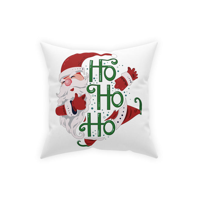 Ho Ho Ho Santa on White Broadcloth Pillow 4 Sizes Square and 1 Lumbar Size, Home Decor, Pillows