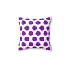 Purple White Polka Dot Reverse Pattern Spun Polyester Square Pillow in 4 Sizes, Home Decor, Throw Pillow